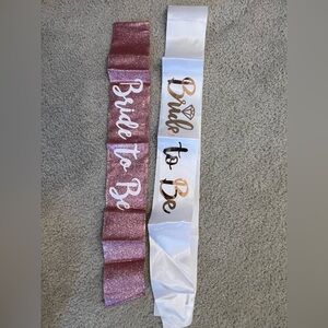 Bride to Be Sashes in Pink and White